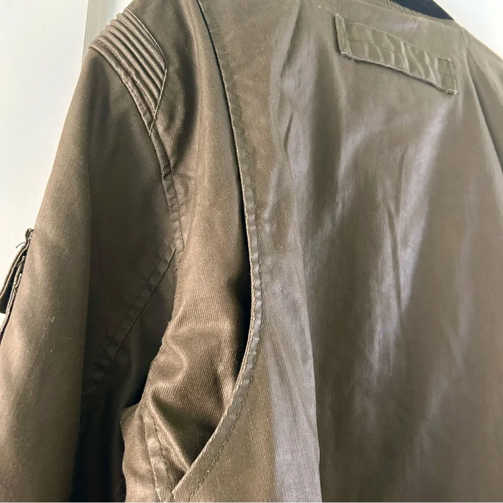 Smoke Rise Men's Long Bomber Jacket Green with Black Trim Size XXL